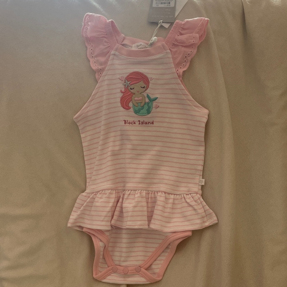 BLOCK ISLAND Striped Infant Onesie